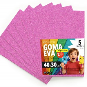 gomma eva glitter rosa